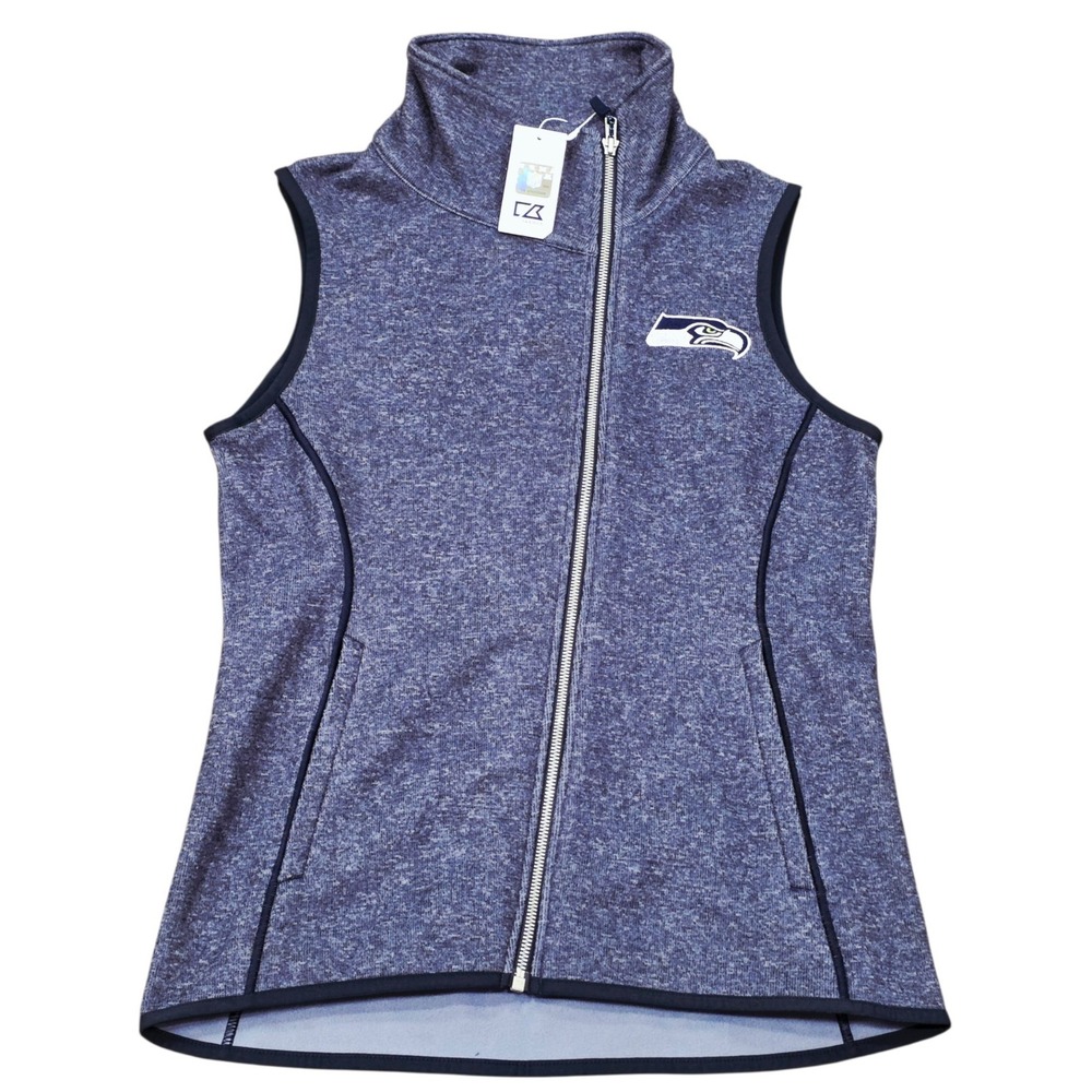 Cutter & Buck Seattle Seahawks Mainsail Fleece Vest Asymmetrical Womens Small